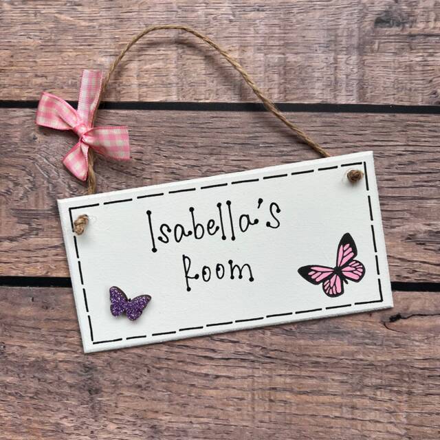 Personalized Girls Room Sign Handmade Wooden Name Plaque - image 1