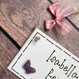 Personalized Girls Room Sign Handmade Wooden Name Plaque - thumbnail 2