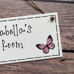 Personalized Girls Room Sign Handmade Wooden Name Plaque - thumbnail 3