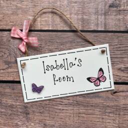 Personalized Girls Room Sign Handmade Wooden Name Plaque - thumbnail 1