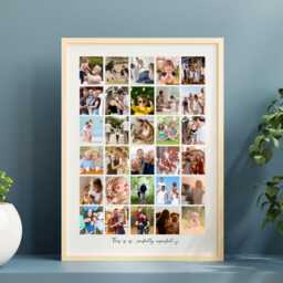 Large 30 Photo Collage, Custom Wall Art, Family Picture Frame, Personalised Multi Frame Gift - thumbnail 3