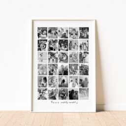Large 30 Photo Collage, Custom Wall Art, Family Picture Frame, Personalised Multi Frame Gift - thumbnail 2