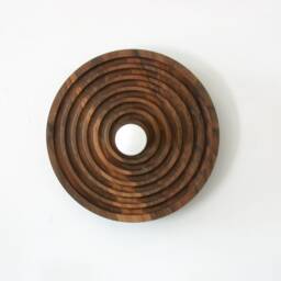 Flush Mount Large Walnut Wall Sconce Unique Wooden Fixture Light Living Room Entry Lighting - thumbnail 2