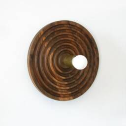 Flush Mount Large Walnut Wall Sconce Unique Wooden Fixture Light Living Room Entry Lighting - thumbnail 3
