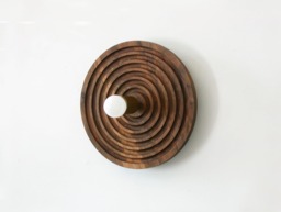 Flush Mount Large Walnut Wall Sconce Unique Wooden Fixture Light Living Room Entry Lighting