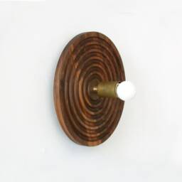 Flush Mount Large Walnut Wall Sconce Unique Wooden Fixture Light Living Room Entry Lighting - thumbnail 4
