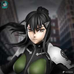 The Huntress & War Tiger - Sci-Fi Military Kaiju Fiction Monster Defense Anime Mina Ashiro & Bakko Resin Figure 16K - thumbnail 3