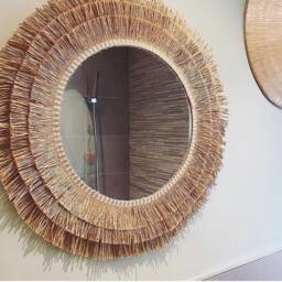 Jute Mirror Wall Decor, Round Decor With Fringes, Boho Mirror Wall - Mirror Jute Iii - thumbnail 2