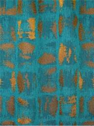 Designer Pillow Cover, Mcm, Cyan & Gold - thumbnail 4