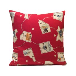 "Red Pillow, Throw Pillow Cover, Decorative Cushion Pillowcase, Accent Cotton Off White Signs, 18""x18" - thumbnail 1
