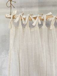 Soraya Linen Crepe Sheer Curtain, 2 Colors, Textured Custom Cotton Livingroom Bedroom 1Pc - thumbnail 1