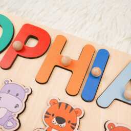 Custom Baby Name Puzzle, Personalized Kids Busy Board, Educational Toddler Toy, Gift For Kids, Room Decor, Boy 1st Birthday Gifts - thumbnail 4