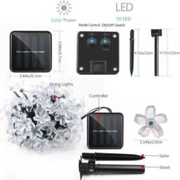 Sakura Solar String Lights, Waterproof Fairy Garden Decor - thumbnail 2