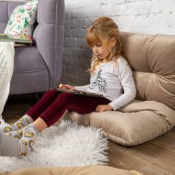 Sale Cozy Reading Nook Floor Cushion, Pillow For Kids Room, Seating Pillow, Water Repellent Seating, Velvet Seat Cushion - thumbnail 2