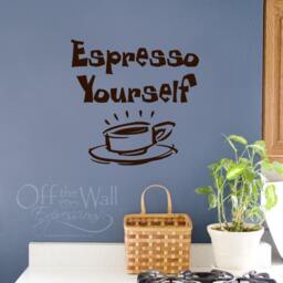 Coffee Decal, Espresso Yourself Wall Sticker, Office Coffee Shop Decor, Funny Art, Kitchen Decor - thumbnail 2