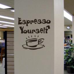 Coffee Decal, Espresso Yourself Wall Sticker, Office Coffee Shop Decor, Funny Art, Kitchen Decor - thumbnail 1