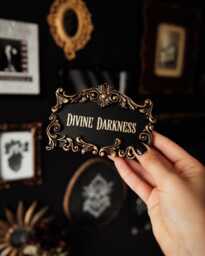 Divine Darkness Gothic Plaque - Alternative Wall Decor, Witchy Home Gift Idea, Occult Style Art, Baroque Goth Sign, Shadow Work Decor - thumbnail 1