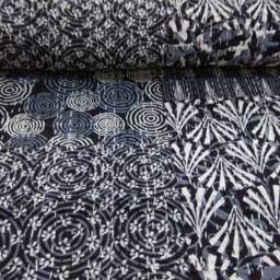 Handmade Jaipuri Block Print Kantha Quilt Black Patchwork Cotton Bedspread - thumbnail 2