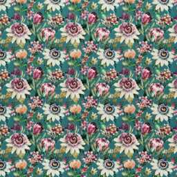 Teal Green Velvet Lampshade, Floral Summer Garden Cone Shade - thumbnail 2