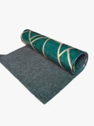 "Brand New Green Gold Authentic Leather Rug Carpet With Plastic Shine Finish 24"" X 43" - thumbnail 2
