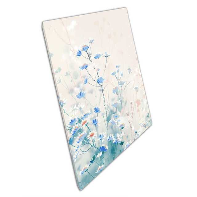 Watercolor Daisy Meadow Sunrise Canvas Wall Art Print For Home Office D??cor - image 1