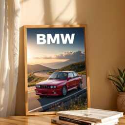 Bmw M3 E30 Car Art Print, Vintage Automotive Art, Classic Wall Poster, Perfect Gift For Enthusiasts - thumbnail 3