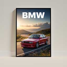 Bmw M3 E30 Car Art Print, Vintage Automotive Art, Classic Wall Poster, Perfect Gift For Enthusiasts - thumbnail 2