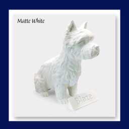Ready To Post - West Highland Terrier/Scottie Dog Statue Ornament Custom Personalisation White Or Black - thumbnail 3
