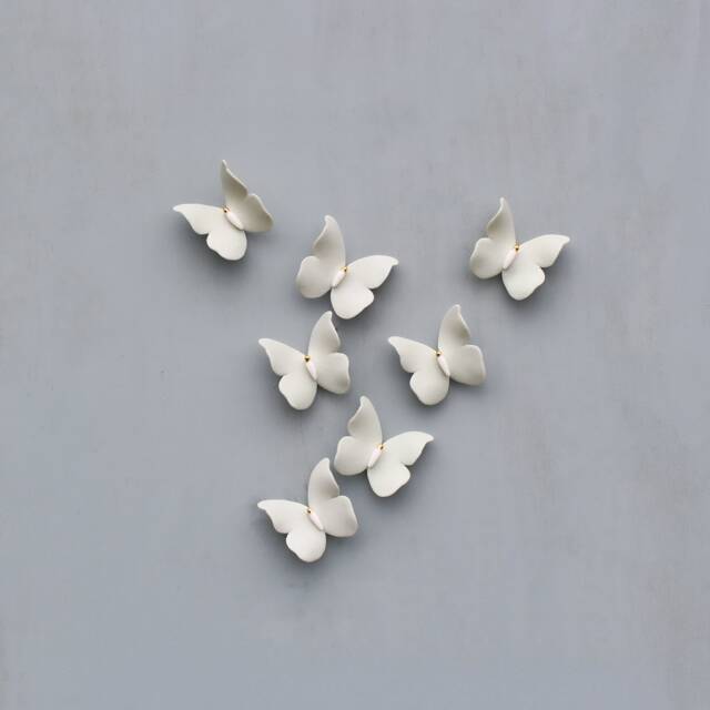 Little Pistachio Green Porcelain Butterflies For Wall Decoration - image 1