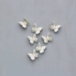Little Pistachio Green Porcelain Butterflies For Wall Decoration - thumbnail 1