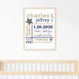 Custom Birth Stats Print Baby Name Typography Nursery Wall Art - Digital Download - thumbnail 3