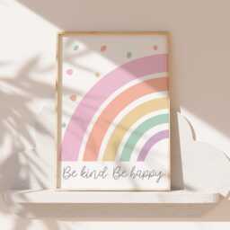Girls Personalised Rainbow Print Set Of 3, Positive Affirmation Prints, Motivational, Bedroom Nursery Wall Art, Art - thumbnail 2