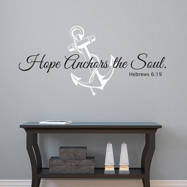 Hope Anchors The Soul Wall Decal - Hebrews 619 Vinyl Wall Decal Scripture Bedroom Decor - image 1