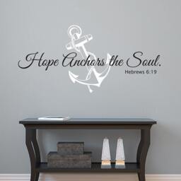 Hope Anchors The Soul Wall Decal - Hebrews 619 Vinyl Wall Decal Scripture Bedroom Decor - thumbnail 1