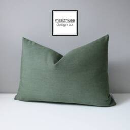 Decorative Fern Green Sunbrella?? Outdoor Throw Pillow Cover, Modern Cushions - thumbnail 3