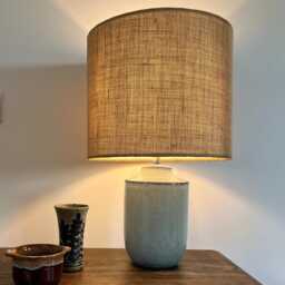 Natural Hessian Drum Lampshade/ Ceiling Shade With A White Lining, Beige, Brown Straight Sided Lampshade - thumbnail 3