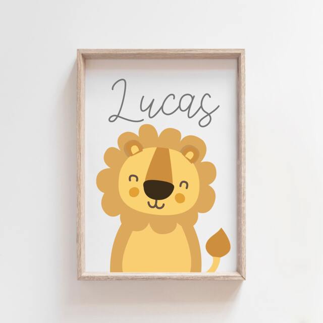 Lion Print, Safari Nursery, Boys Nursery Kids Wall Art, Playroom Decor, Jungle, Wild & Free, Adventure Prints, Animal Decor - image 1