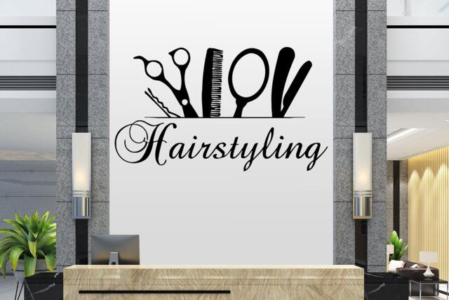Hair Salon Decor - Stylist Tools Vinyl Wall Decal T125 - image 1