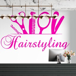 Hair Salon Decor - Stylist Tools Vinyl Wall Decal T125 - thumbnail 3