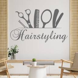 Hair Salon Decor - Stylist Tools Vinyl Wall Decal T125 - thumbnail 2