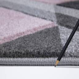 New Blush Pink Silver Grey Rugs Small Large Mats Modern Contemporary Design UK - thumbnail 3