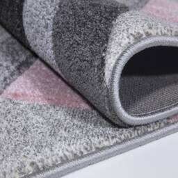 New Blush Pink Silver Grey Rugs Small Large Mats Modern Contemporary Design UK - thumbnail 2