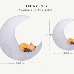Fabric Wall Decal, Fox Moon Nursery, Toddler Watercolour Room Decor, Animal Stickers - thumbnail 4