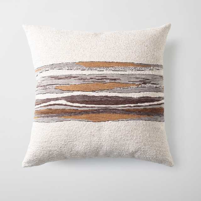 Boho Textured Throw Pillow Cover Earth Tone Abstract Striped Cushion - image 1