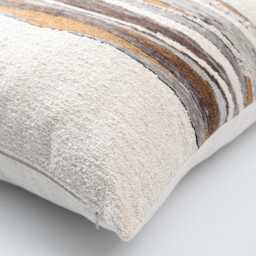 Boho Textured Throw Pillow Cover Earth Tone Abstract Striped Cushion - thumbnail 2