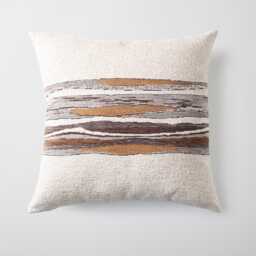 Boho Textured Throw Pillow Cover Earth Tone Abstract Striped Cushion - thumbnail 1