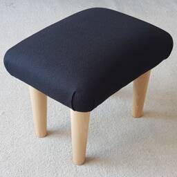 Black Upholstered Footstool Handmade Bed Step Stool. S - thumbnail 4