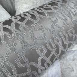"Grey Bolster Cushion in Designer Fabric - Home Decor Accent 16"" X 6" - thumbnail 4