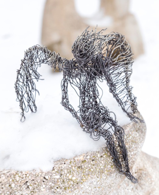 Winged Angel, Angel Figurine, Sculpture, Gift, Art, Wire Fantasy Creature, Boyfriend Gift - image 1