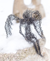 Winged Angel, Angel Figurine, Sculpture, Gift, Art, Wire Fantasy Creature, Boyfriend Gift - thumbnail 1